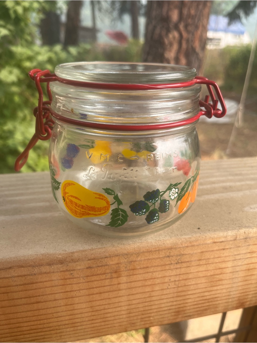 Vintage Le Parfait Jar Fruit Hinged Lid Bale Seal .5 L Looks Made in France